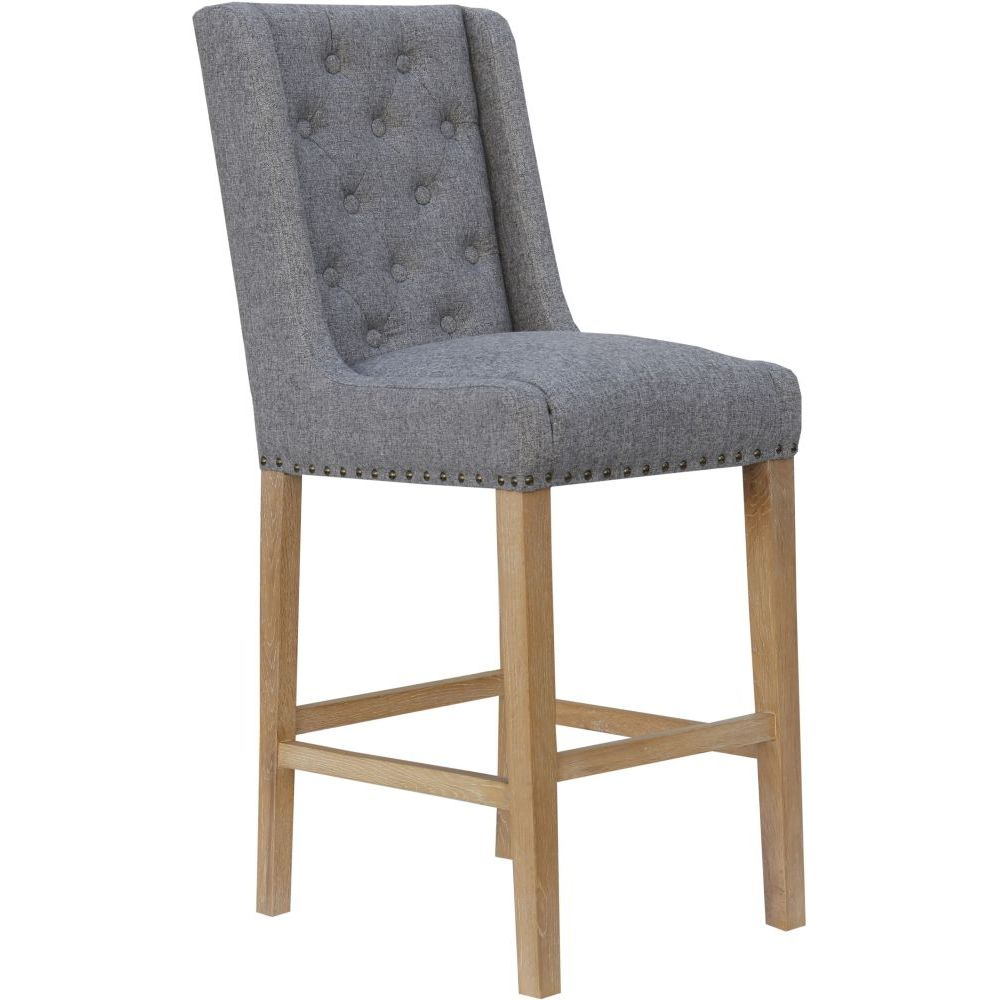 Essentials Chair Collection - Button back stool with studs