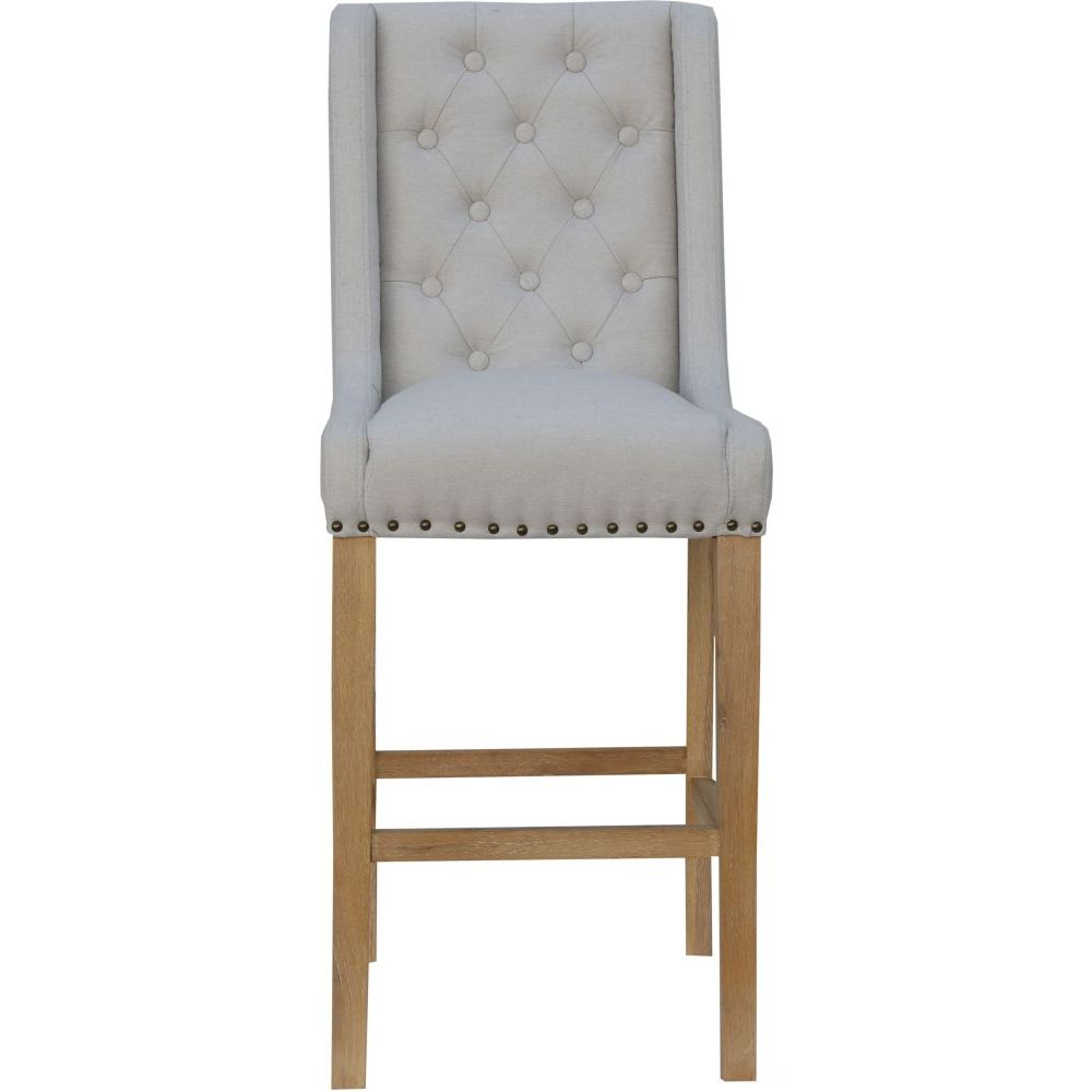 Essentials Chair Collection - Button back stool with studs