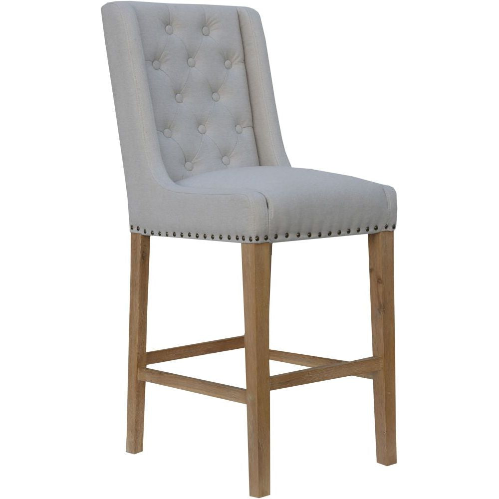 Essentials Chair Collection - Button back stool with studs