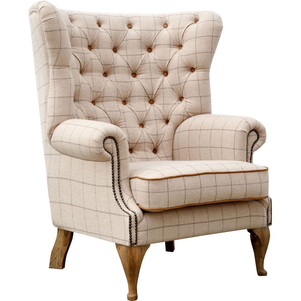Essentials Chair Collection - Wrap Around Button Back Wing Chair