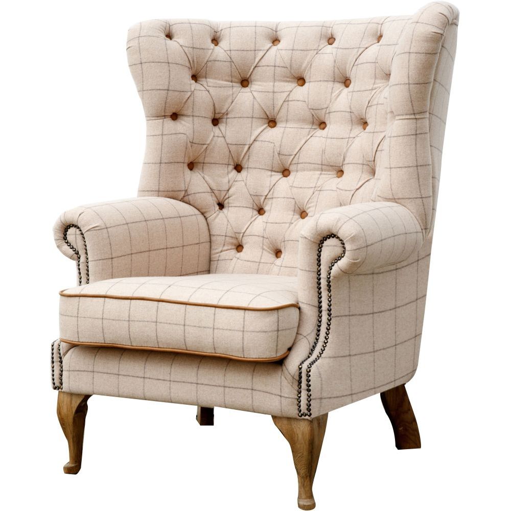 Essentials Chair Collection - Wrap Around Button Back Wing Chair
