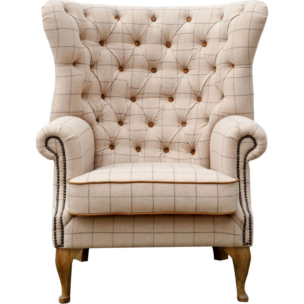 Essentials Chair Collection - Wrap Around Button Back Wing Chair