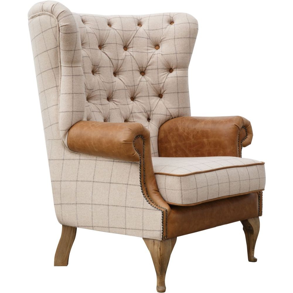 Essentials Chair Collection - Wrap Around Button Back Wing Chair