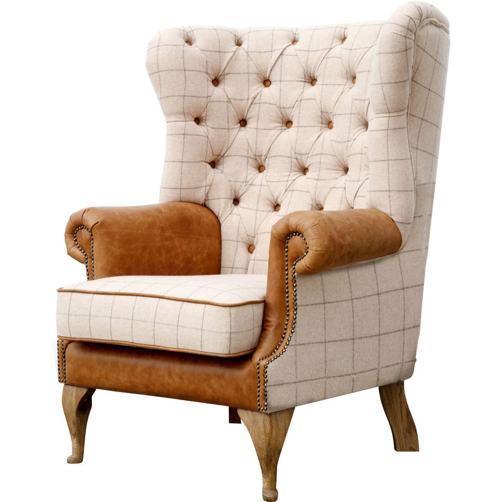 Essentials Chair Collection - Wrap Around Button Back Wing Chair