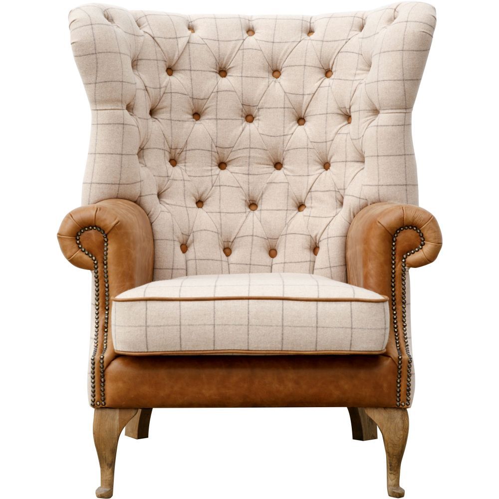 Essentials Chair Collection - Wrap Around Button Back Wing Chair