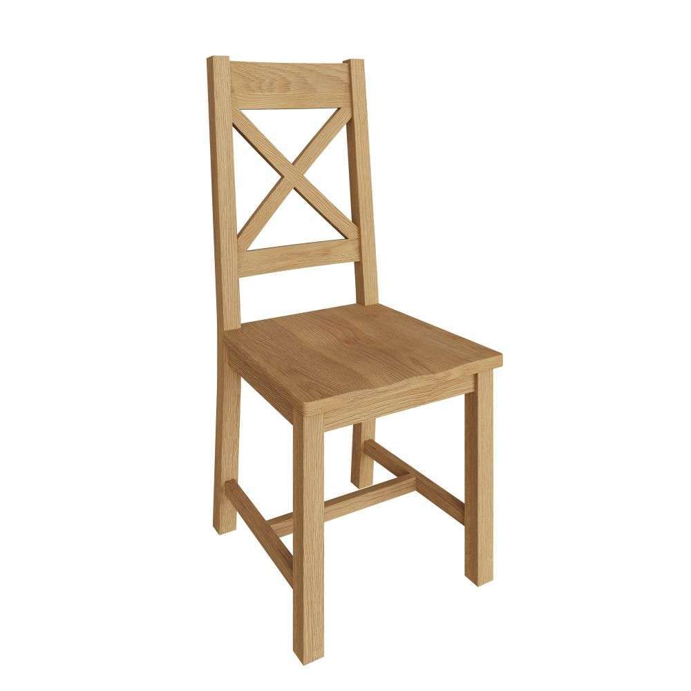 Essentials CO Dining & Occasional Cross Back Chair Wooden Seat