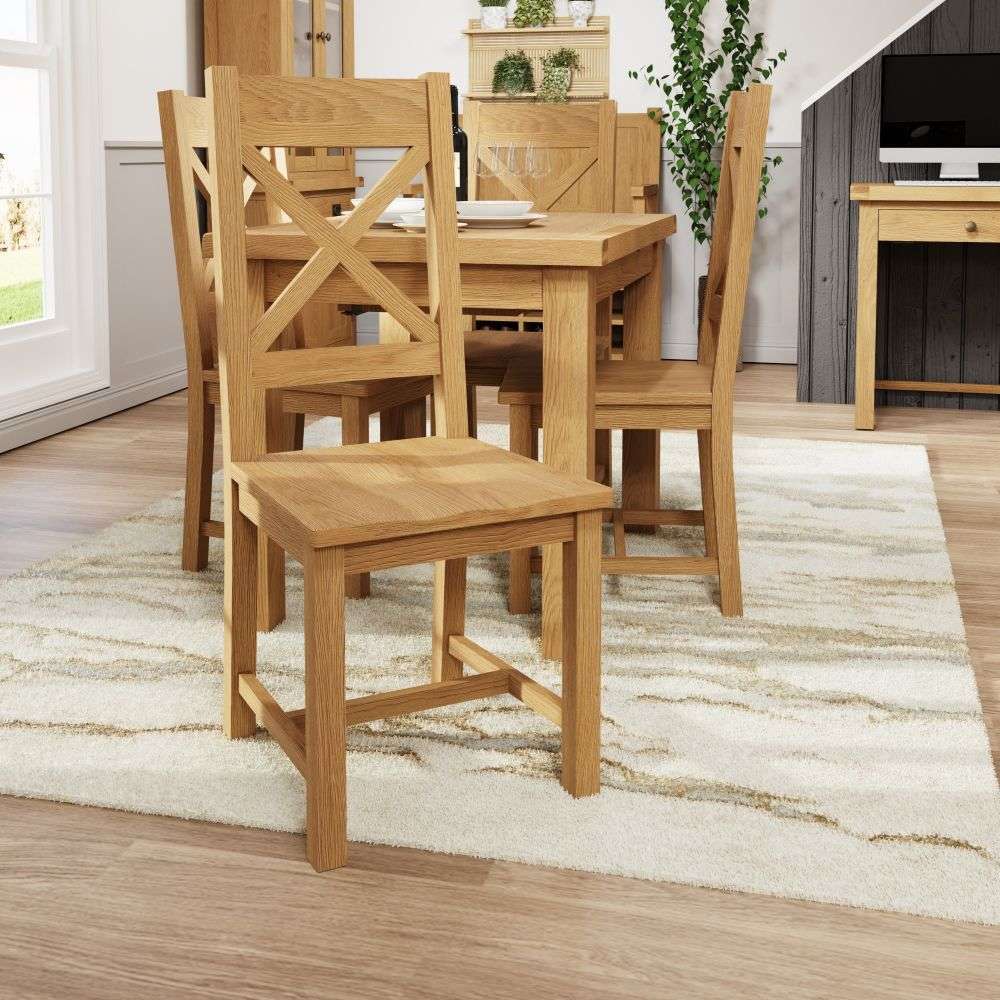 Essentials CO Dining & Occasional Cross Back Chair Wooden Seat