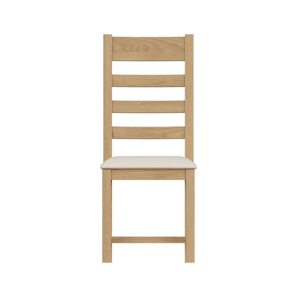 Essentials CO Dining & Occasional Ladder Back Chair- Fabric Medium Oak finish