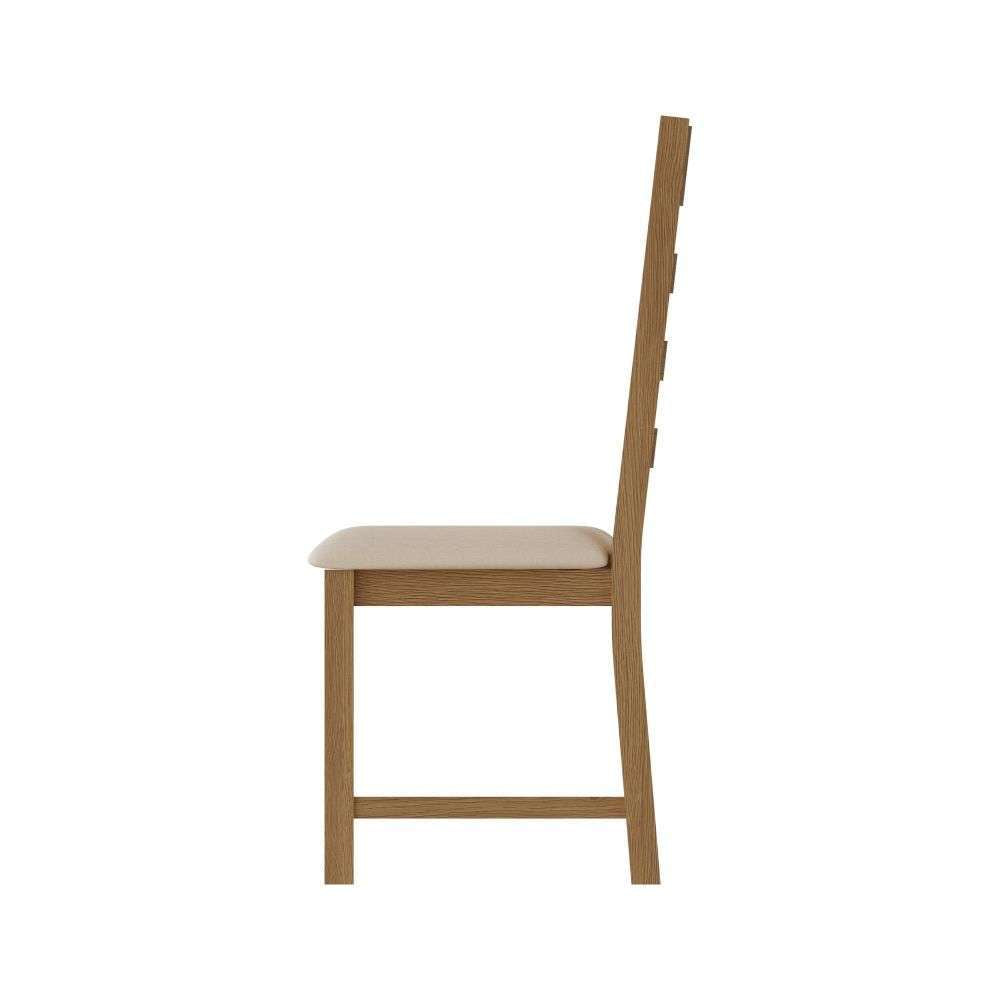 Essentials CO Dining & Occasional Ladder Back Chair- Fabric Medium Oak finish