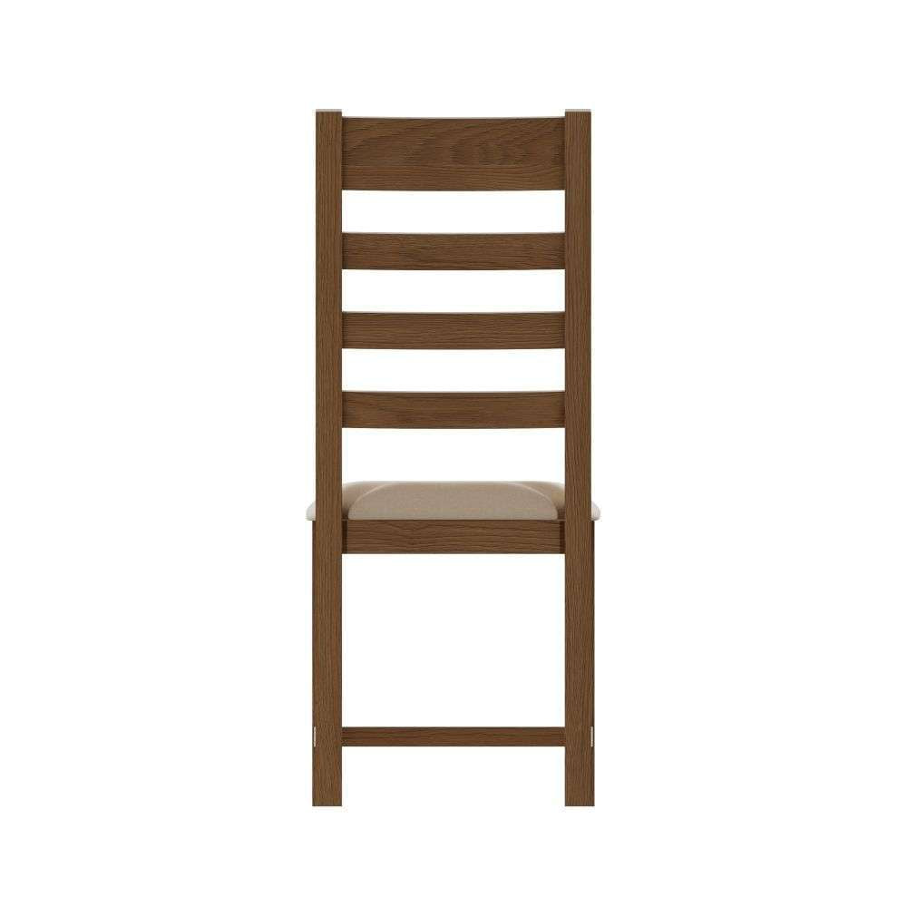 Essentials CO Dining & Occasional Ladder Back Chair- Fabric Medium Oak finish