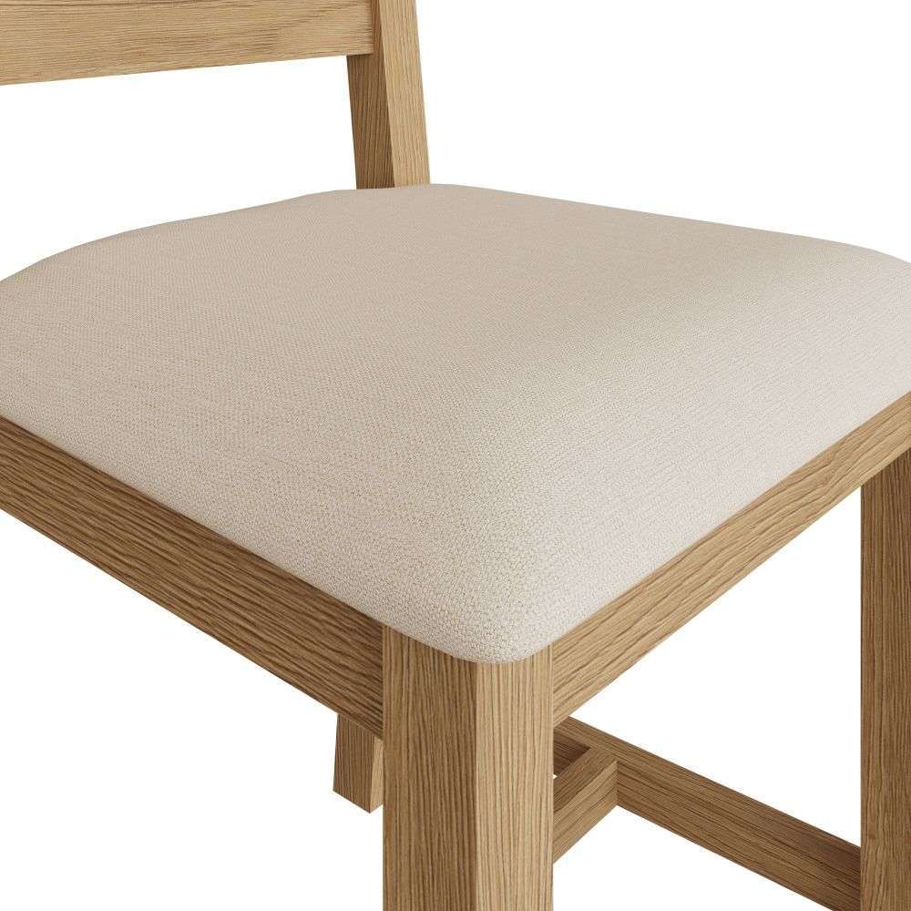 Essentials CO Dining & Occasional Ladder Back Chair- Fabric Medium Oak finish