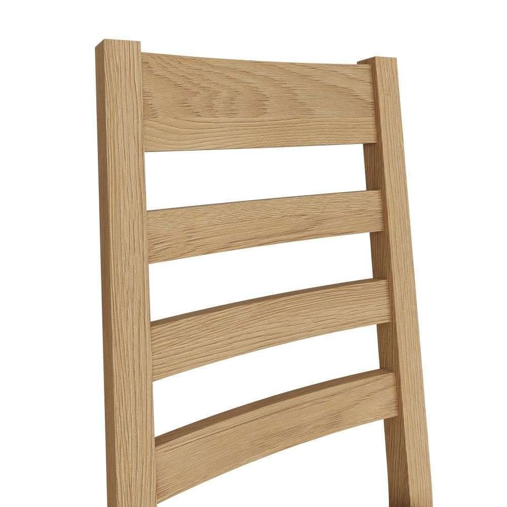 Essentials CO Dining & Occasional Ladder Back Chair- Fabric Medium Oak finish