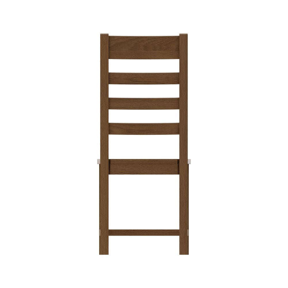 Essentials CO Dining & Occasional Ladder Back Chair Wooden Seat Medium Oak finish