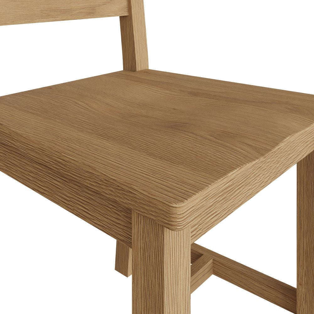 Essentials CO Dining & Occasional Ladder Back Chair Wooden Seat Medium Oak finish