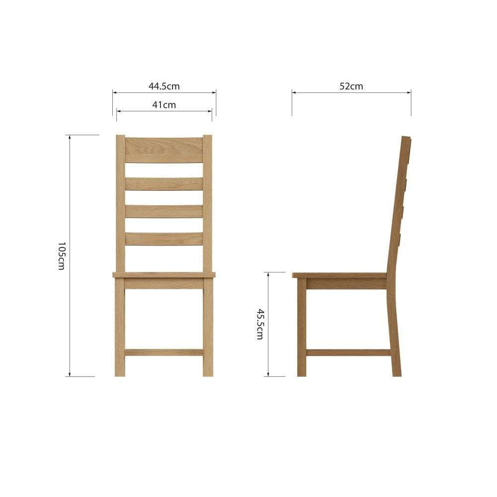 Essentials CO Dining & Occasional Ladder Back Chair Wooden Seat Medium Oak finish