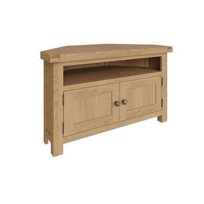 Essentials CO Dining & Occasional Corner TV Unit Medium Oak finish