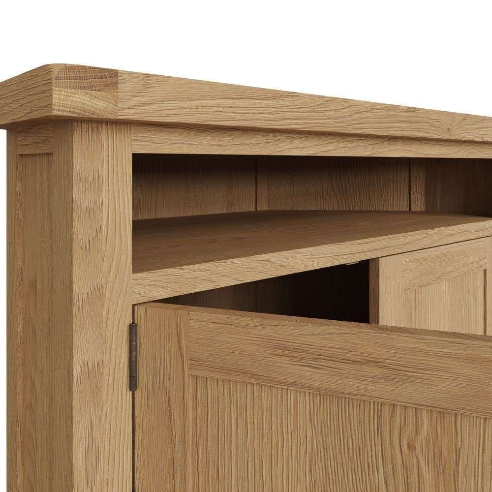 Essentials CO Dining & Occasional Corner TV Unit Medium Oak finish