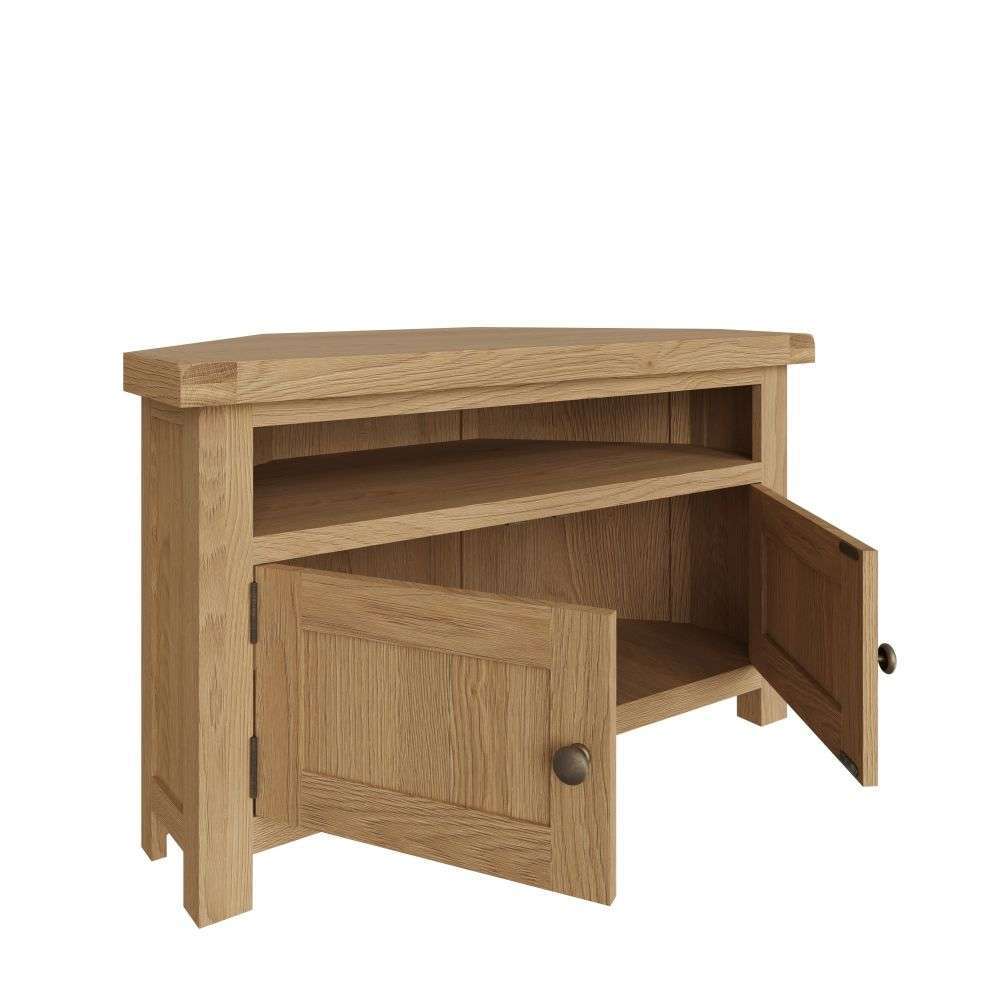 Essentials CO Dining & Occasional Corner TV Unit Medium Oak finish