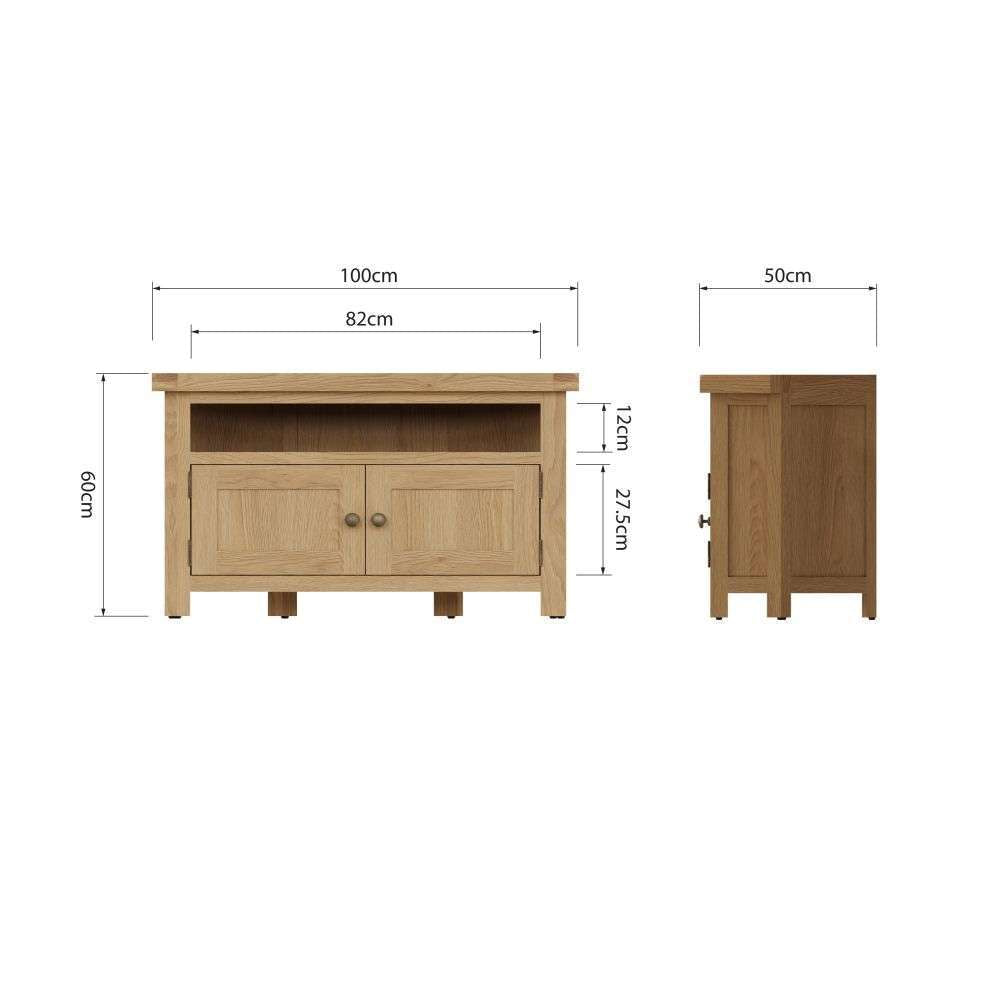 Essentials CO Dining & Occasional Corner TV Unit Medium Oak finish