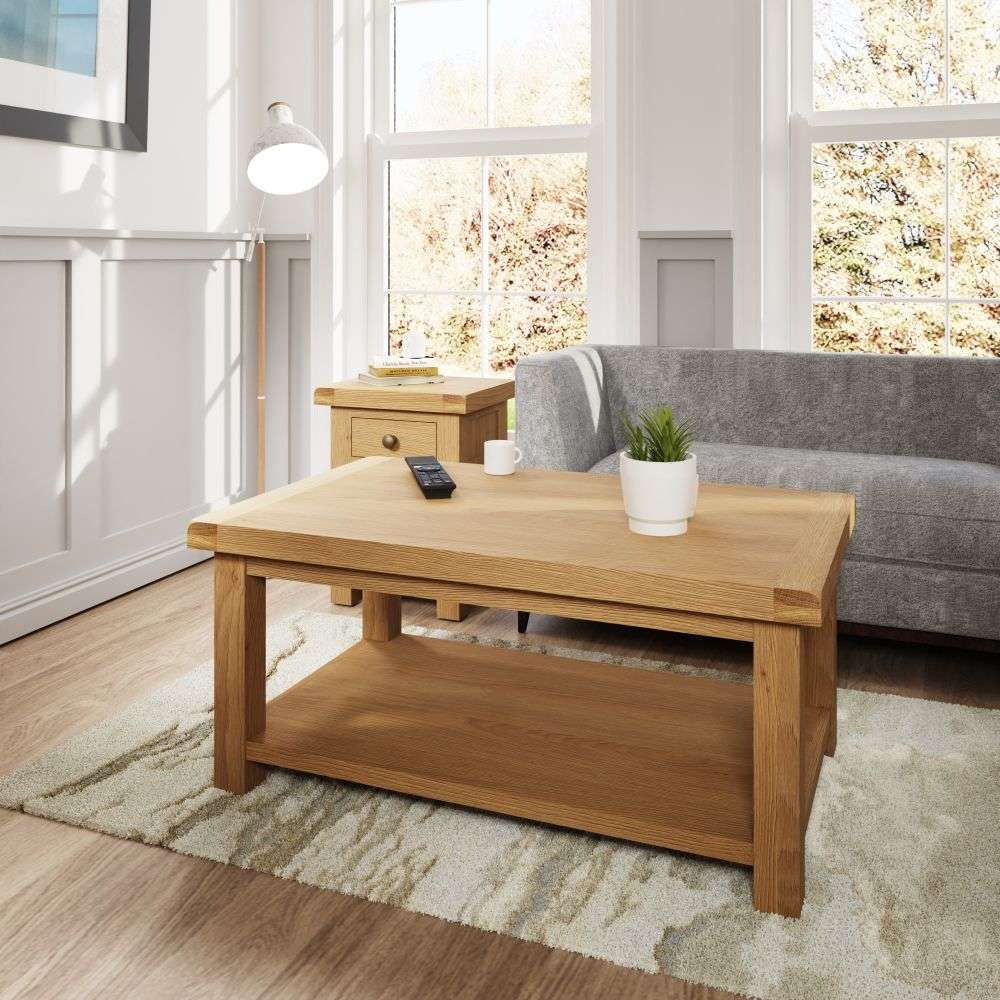 Essentials CO Dining & Occasional Coffee Table Medium Oak finish