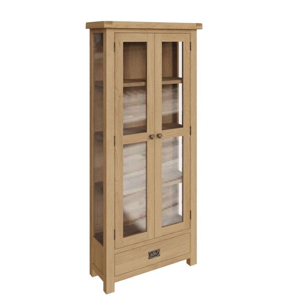 Essentials CO Dining & Occasional Display Cabinet Medium Oak finish