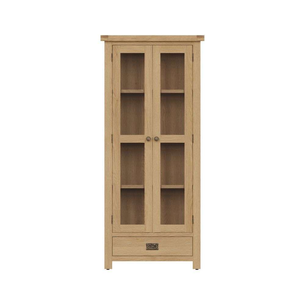 Essentials CO Dining & Occasional Display Cabinet Medium Oak finish