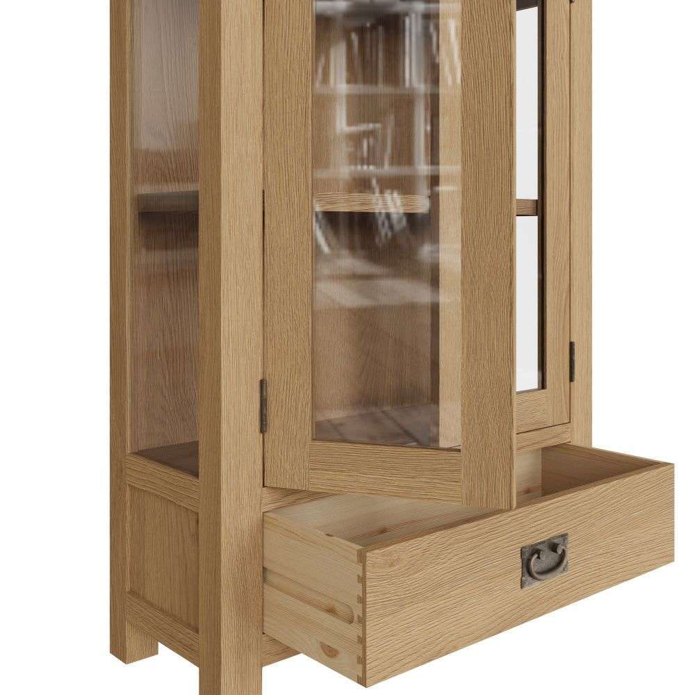 Essentials CO Dining & Occasional Display Cabinet Medium Oak finish