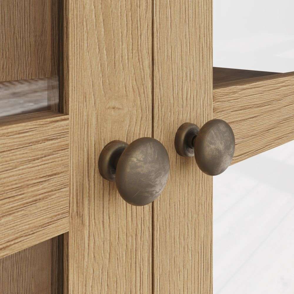 Essentials CO Dining & Occasional Display Cabinet Medium Oak finish