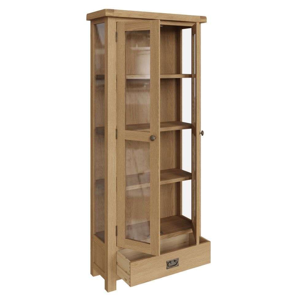 Essentials CO Dining & Occasional Display Cabinet Medium Oak finish