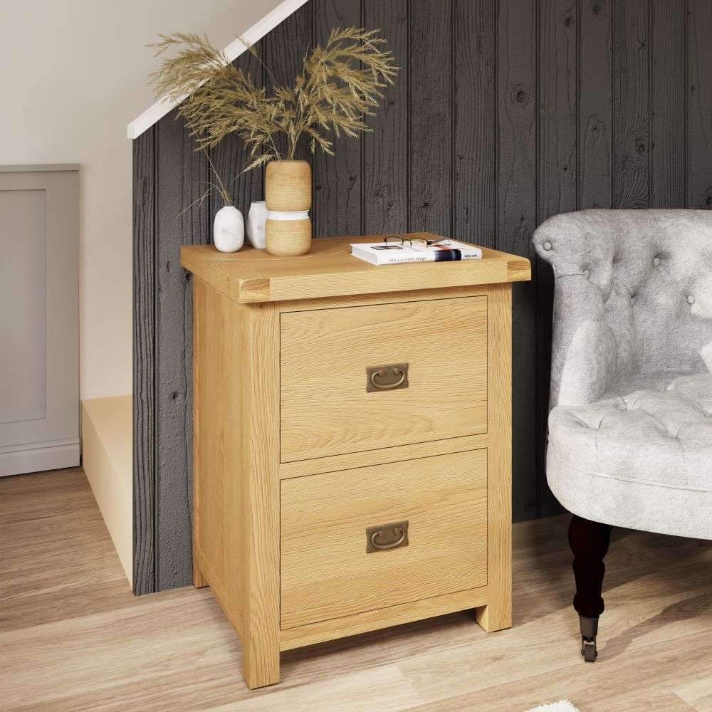 Essentials CO Dining & Occasional Filing Cabinet Medium Oak finish