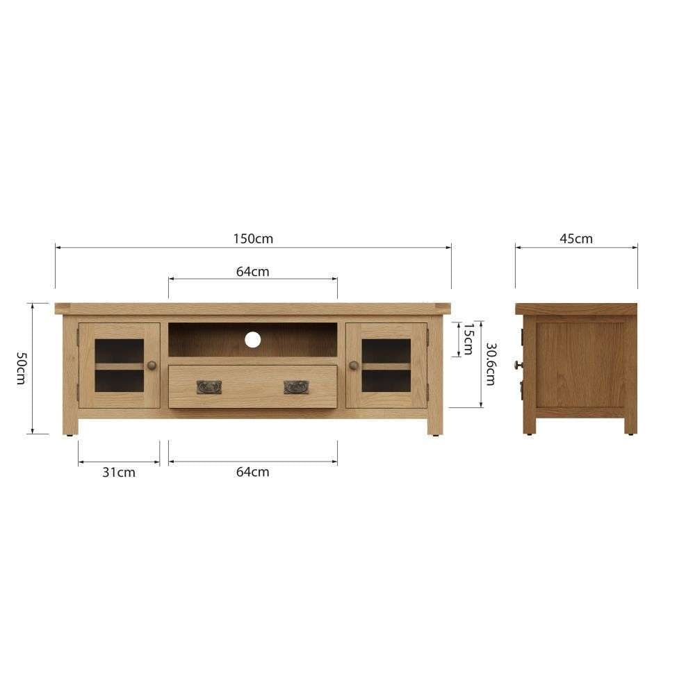 Essentials CO Dining & Occasional Large TV Unit Medium Oak finish