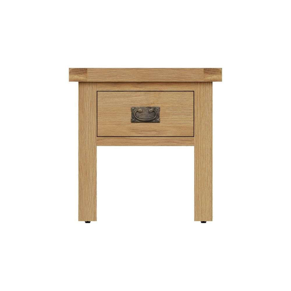 Essentials CO Dining & Occasional Lamp Table (With Drawer) Medium Oak finish