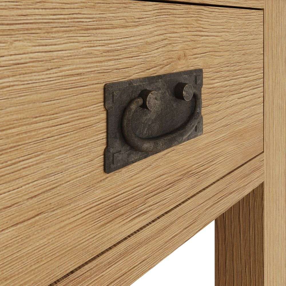 Essentials CO Dining & Occasional Lamp Table (With Drawer) Medium Oak finish