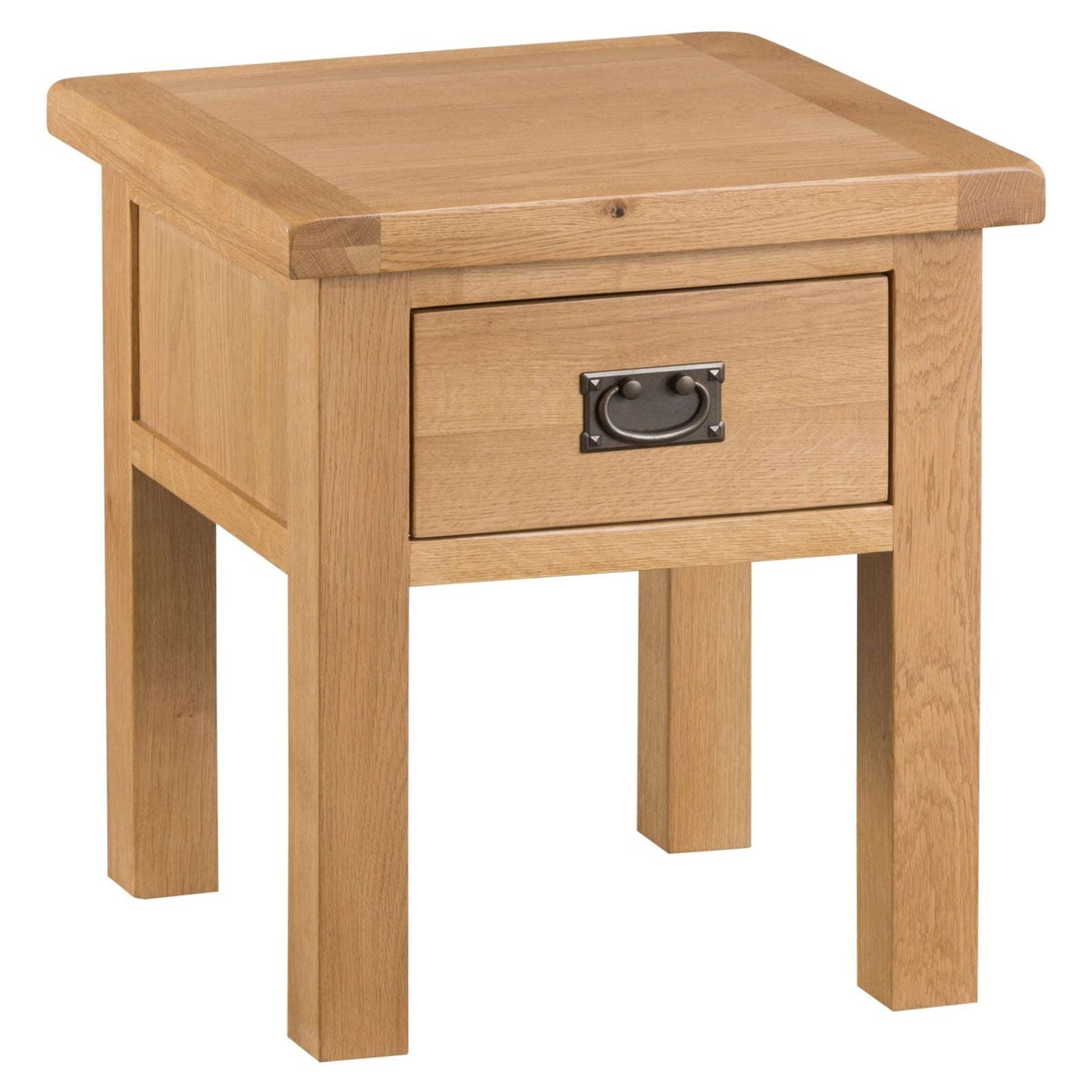 Essentials CO Dining & Occasional Lamp Table (With Drawer) Medium Oak finish
