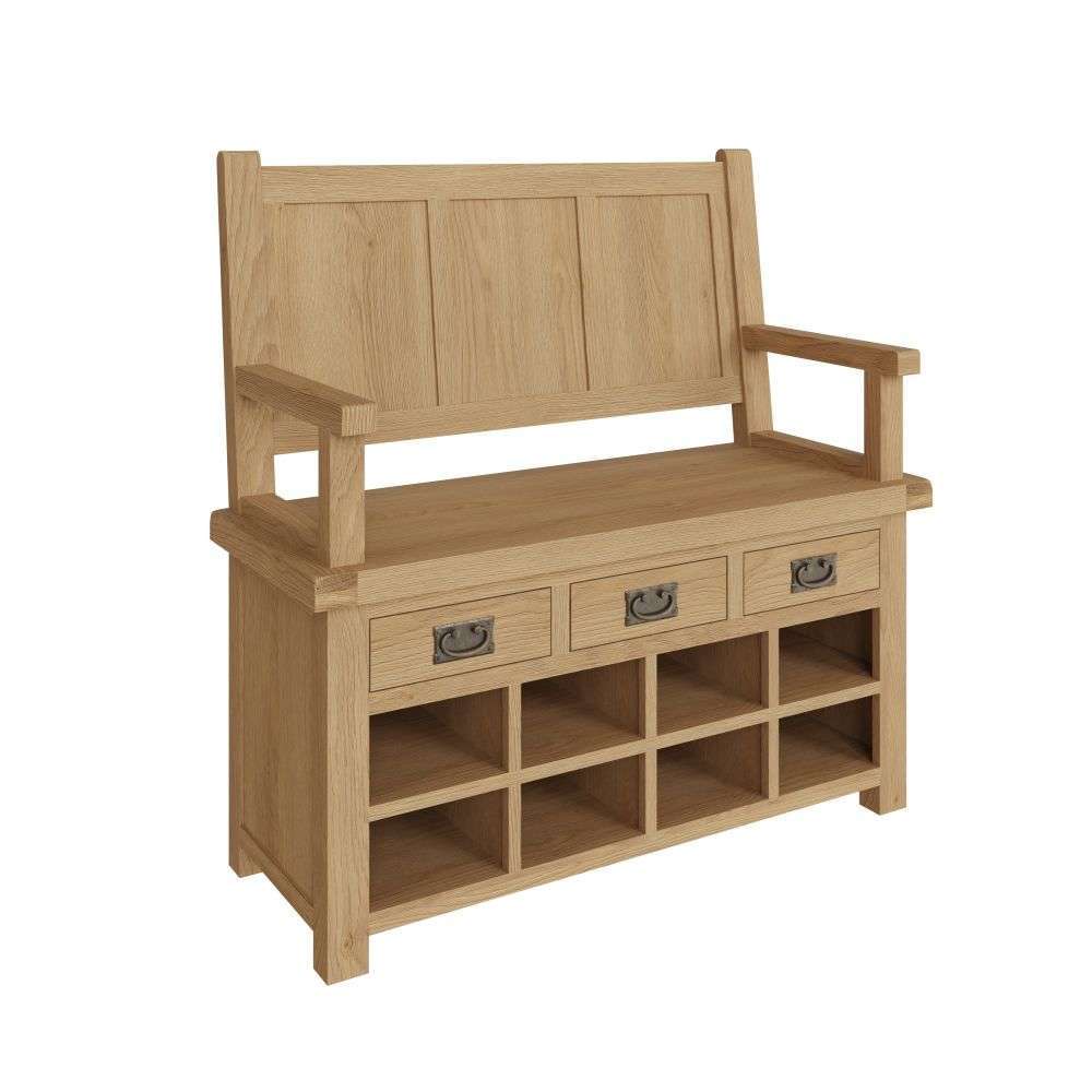 Essentials CO Dining & Occasional Monks Bench Medium Oak finish