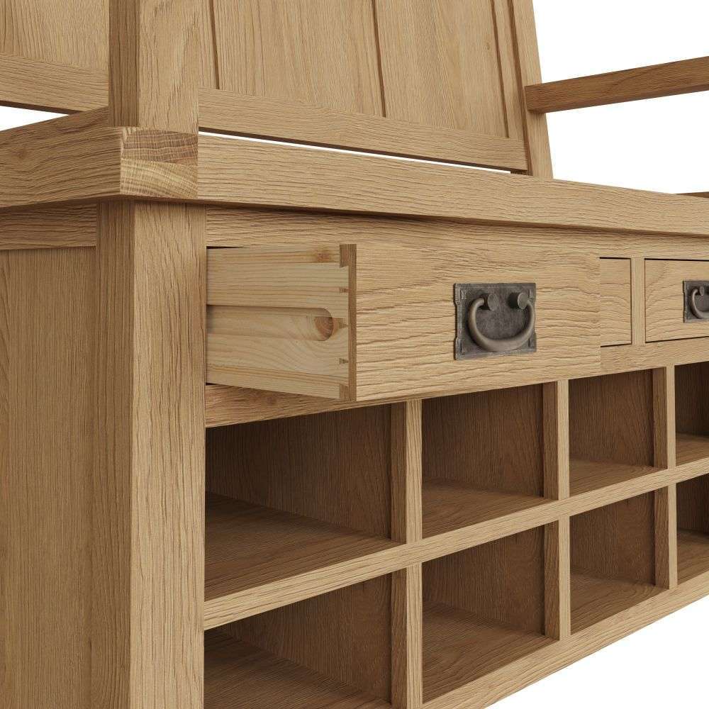 Essentials CO Dining & Occasional Monks Bench Medium Oak finish