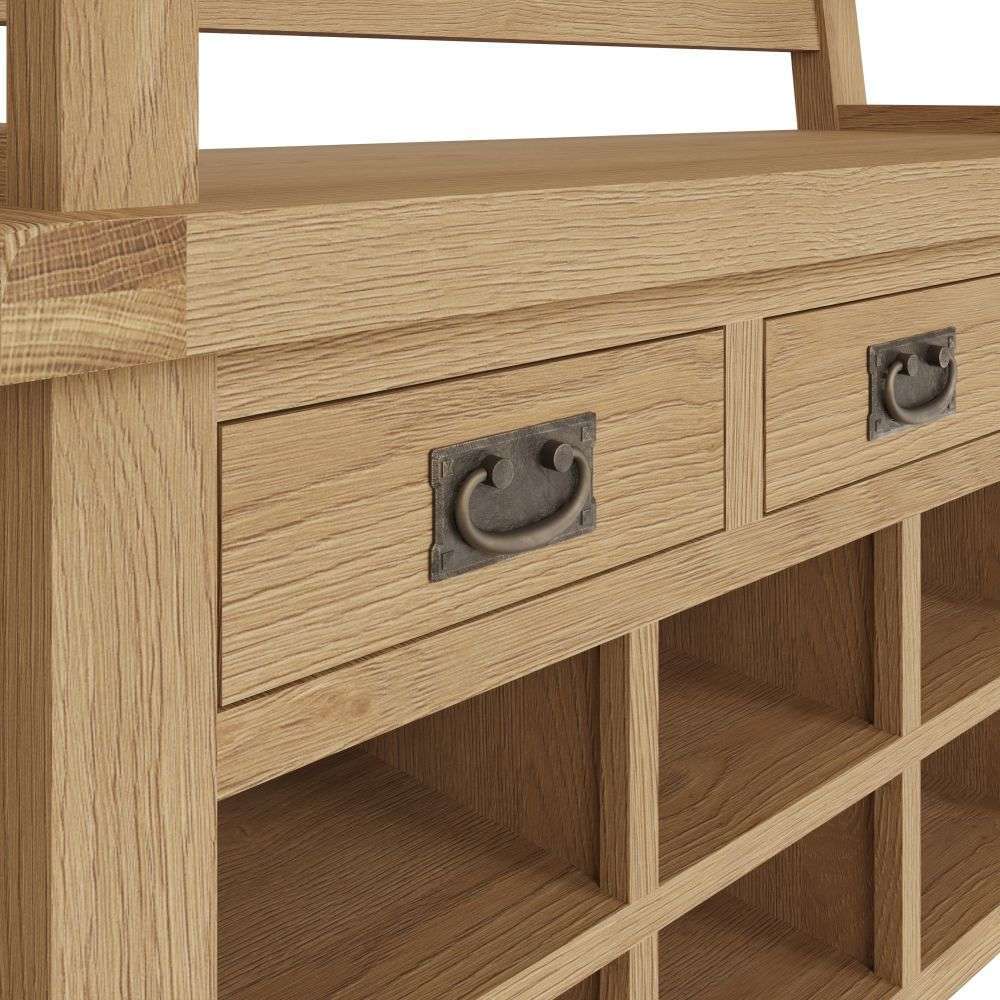 Essentials CO Dining & Occasional Monks Bench Medium Oak finish