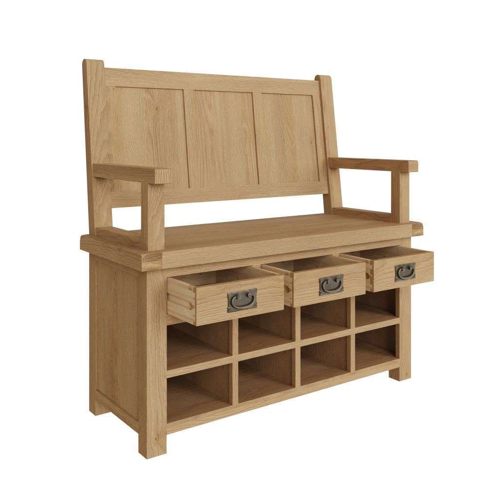 Essentials CO Dining & Occasional Monks Bench Medium Oak finish
