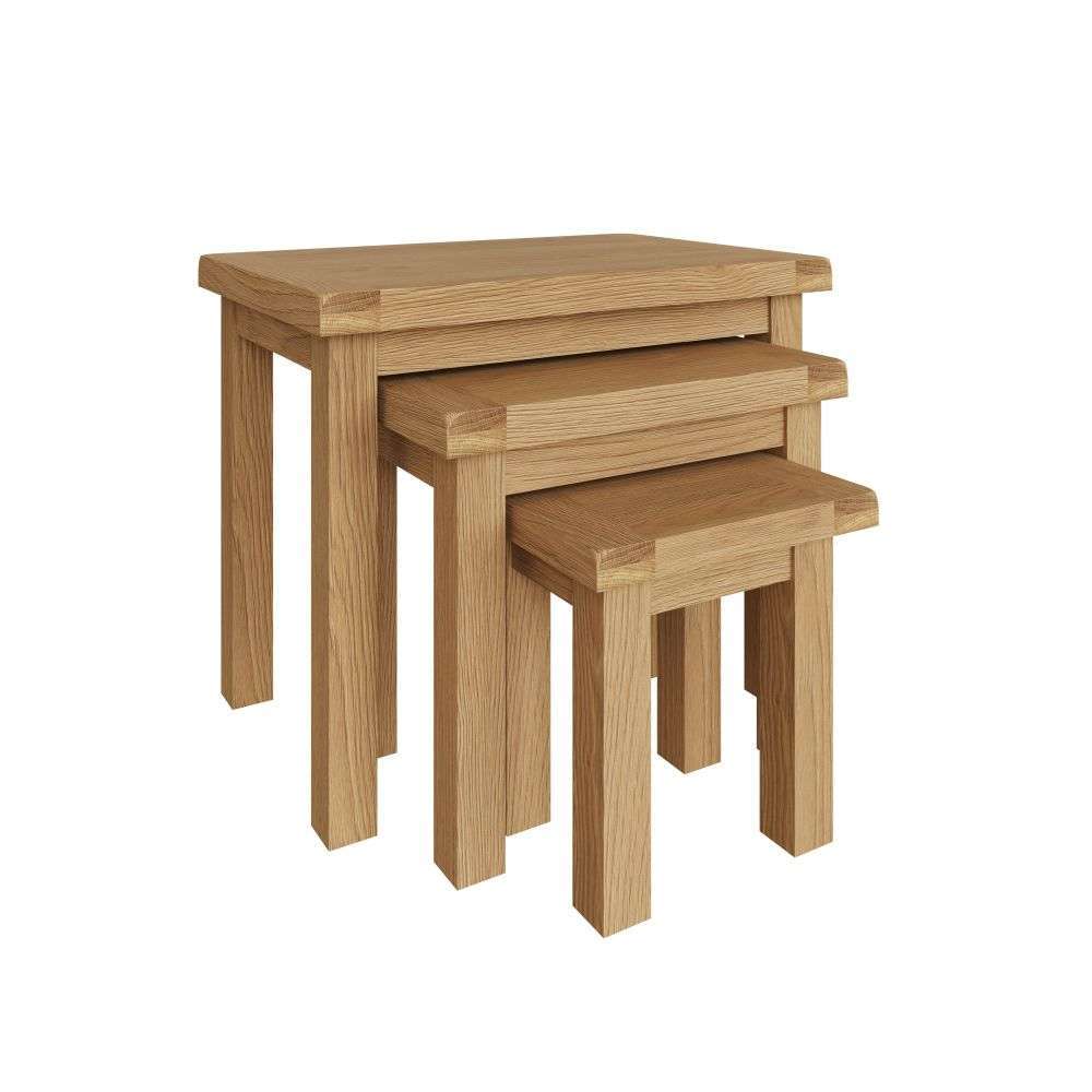 Essentials	CO Dining & Occasional	Nest Of 3 Tables Medium Oak finish