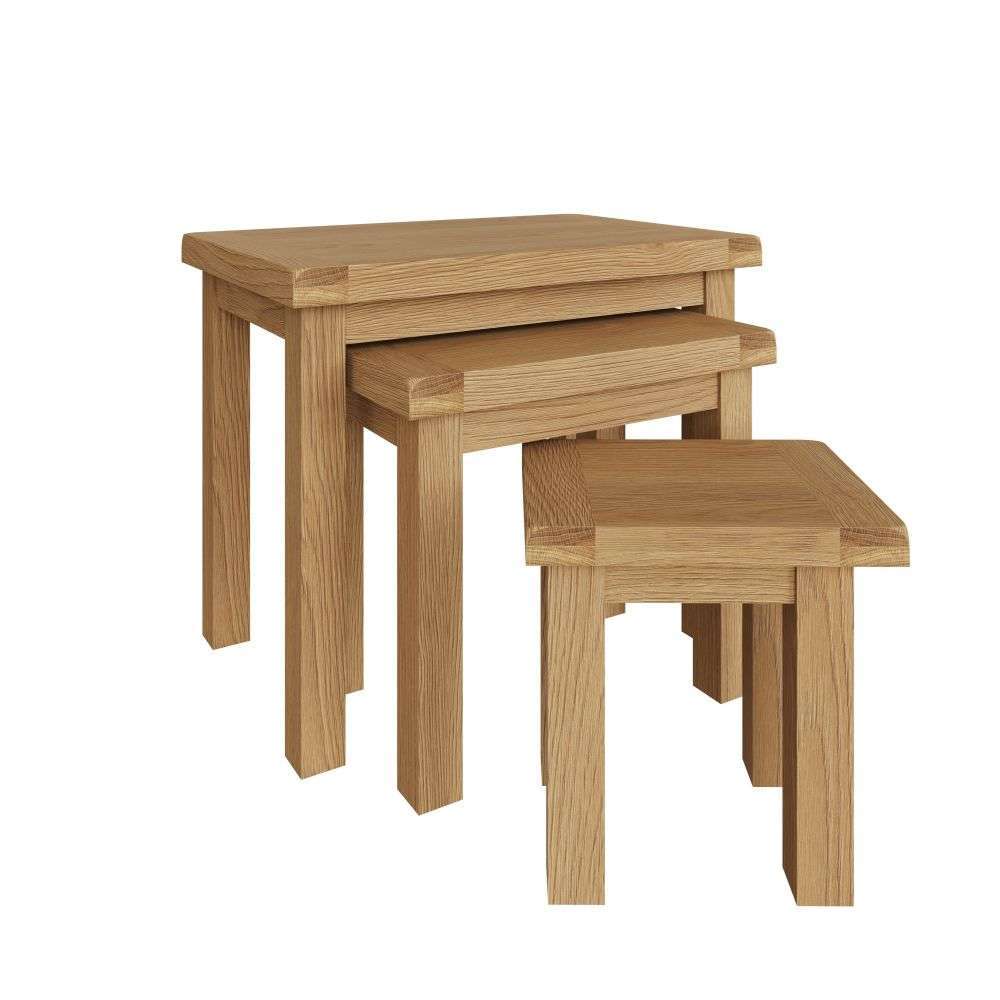 Essentials	CO Dining & Occasional	Nest Of 3 Tables Medium Oak finish