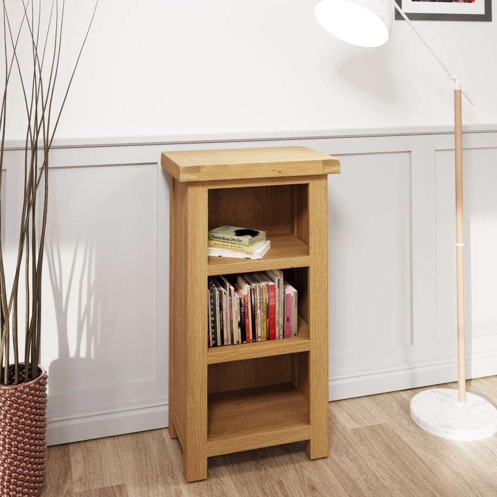 Essentials	CO Dining & Occasional	Narrow Bookcase Medium Oak finish