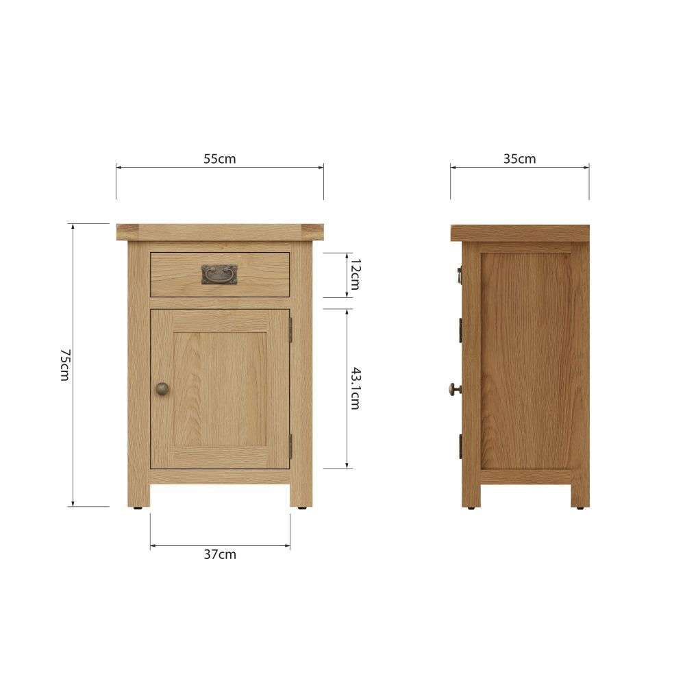 Essentials CO Dining & Occasional Small Cupboard Medium Oak finish