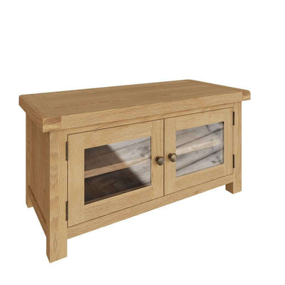 Essentials CO Dining & Occasional Standard TV Unit (With Glass Doors) Medium Oak finish