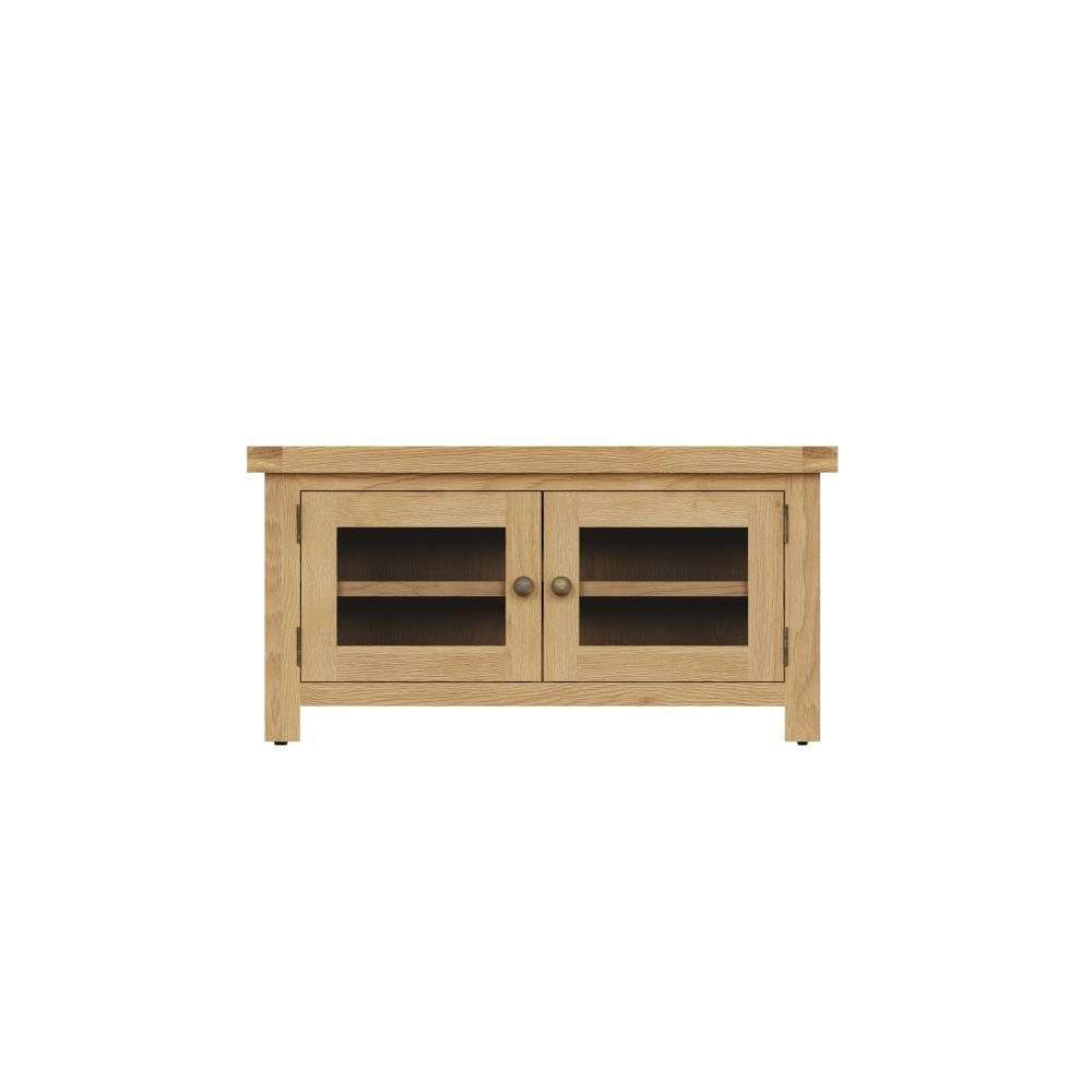 Essentials CO Dining & Occasional Standard TV Unit (With Glass Doors) Medium Oak finish