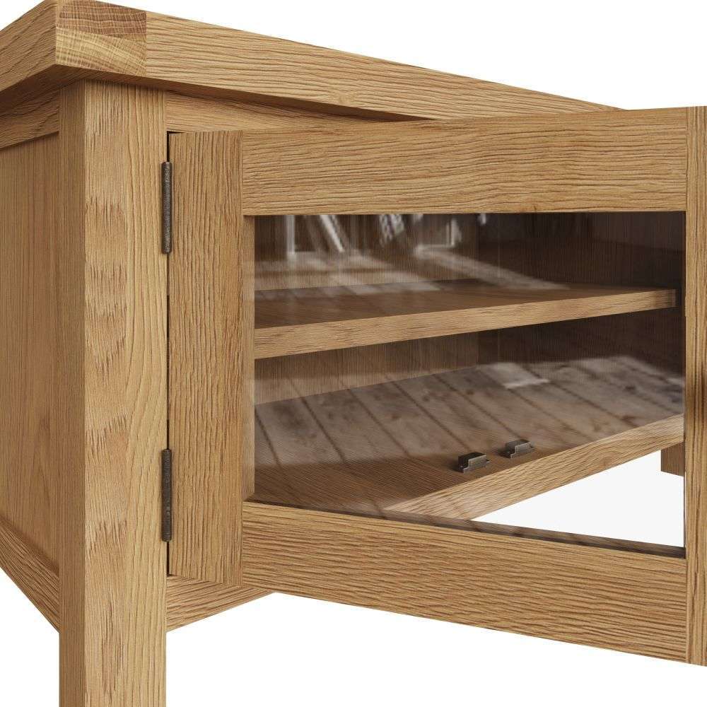 Essentials CO Dining & Occasional Standard TV Unit (With Glass Doors) Medium Oak finish