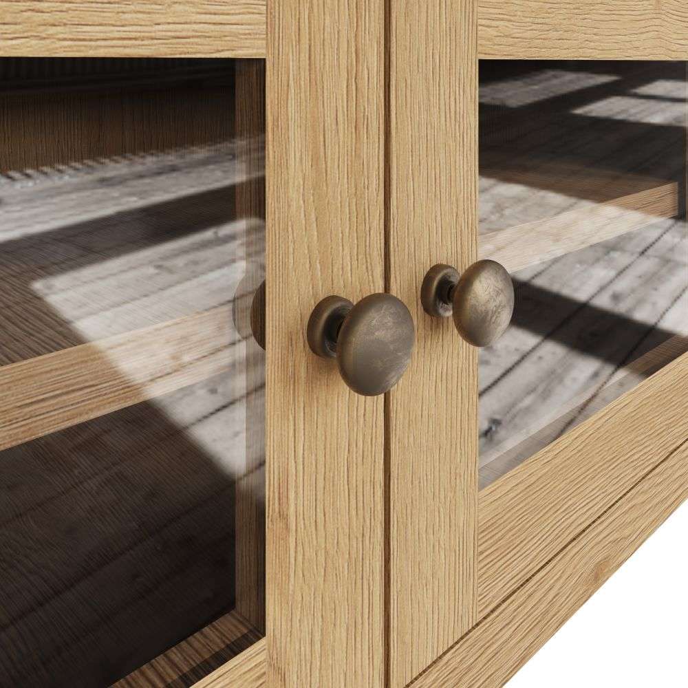 Essentials CO Dining & Occasional Standard TV Unit (With Glass Doors) Medium Oak finish