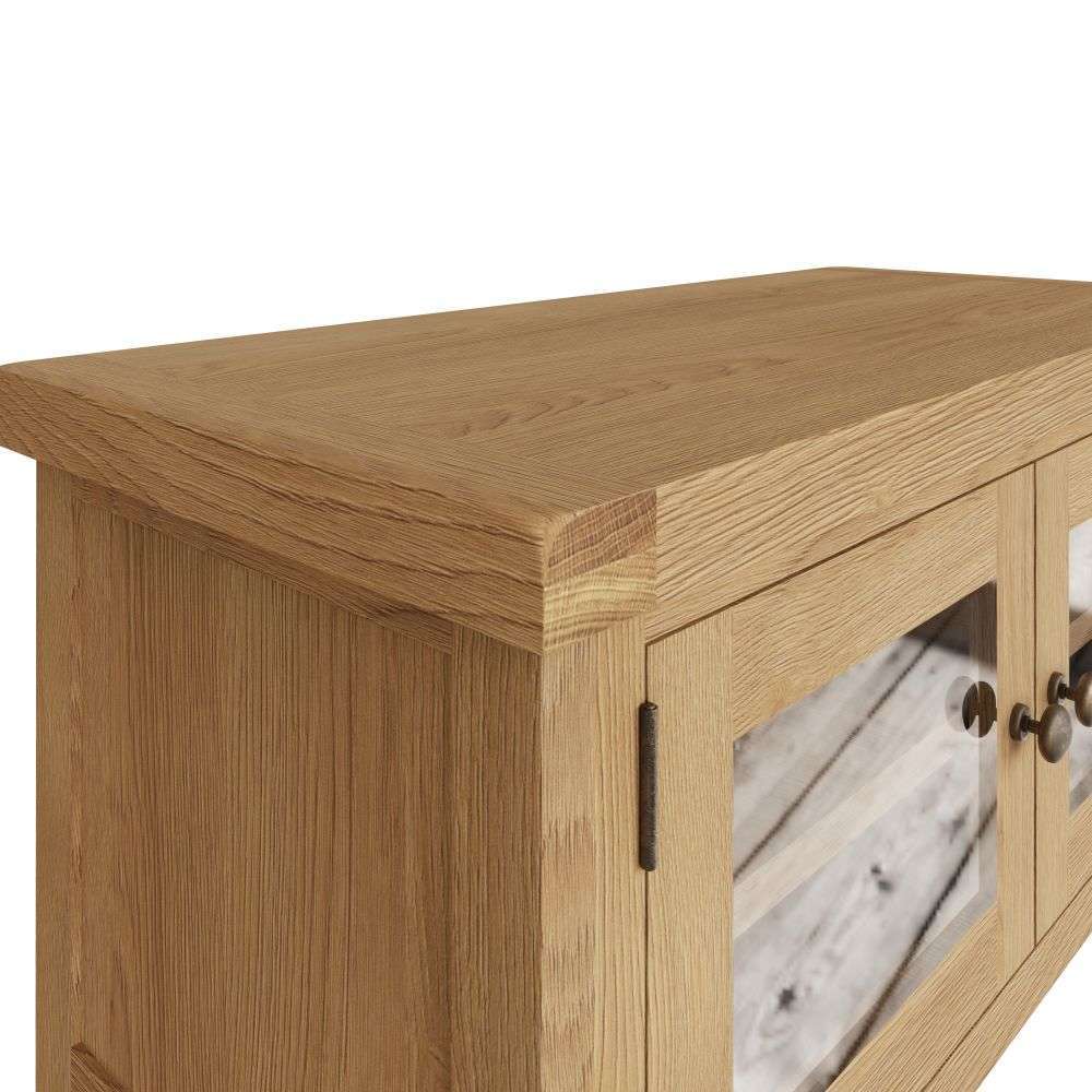 Essentials CO Dining & Occasional Standard TV Unit (With Glass Doors) Medium Oak finish