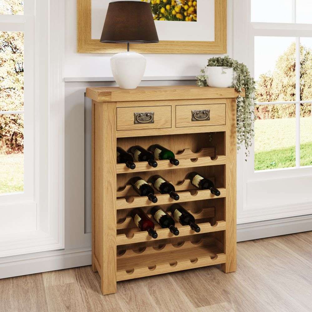 Essentials CO Dining & Occasional Small Wine Rack Medium Oak finish