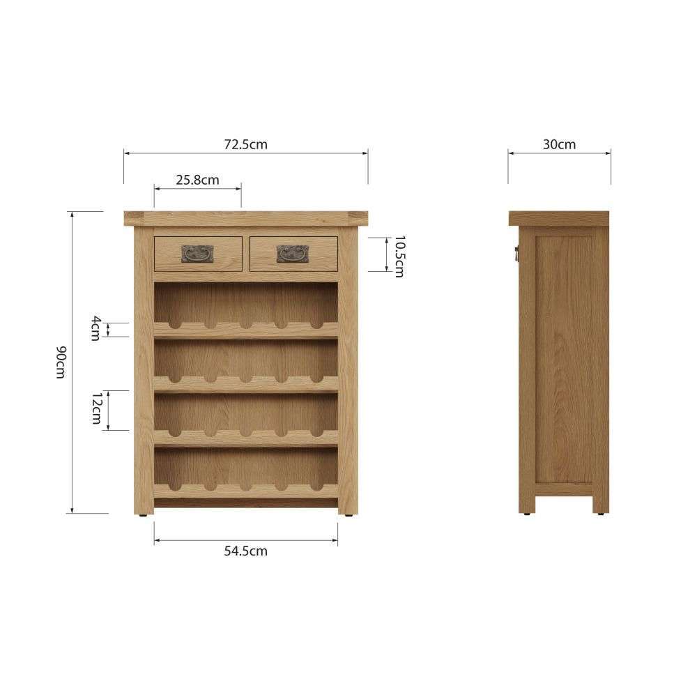 Essentials CO Dining & Occasional Small Wine Rack Medium Oak finish