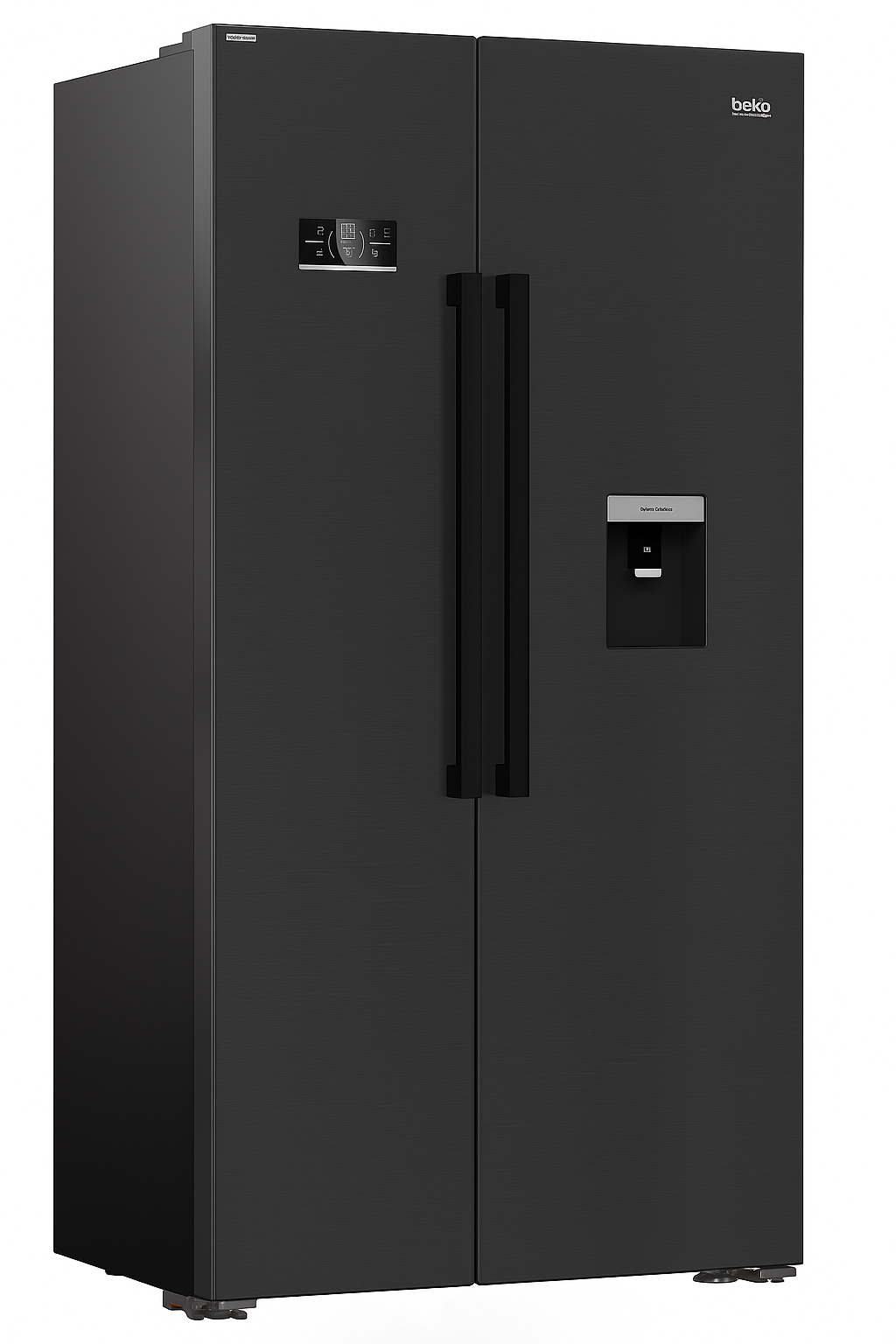 Beko ASD2341VB American-Style Fridge Freezer, 576L (364/212), 91cm, HarvestFresh, NeoFrost, Non-Plumbed Water, Black Steel
